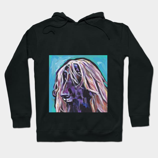 Afghan Hound Dog Bright colorful pop dog art Hoodie by bentnotbroken11